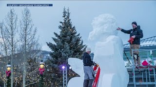 Breckenridge snow sculpting competition ends at 9am today [upl. by Ilhsa]