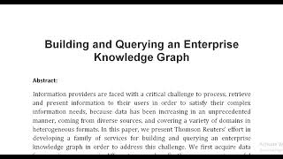 Building and Querying an Enterprise Knowledge Graph [upl. by Ellehcirt]