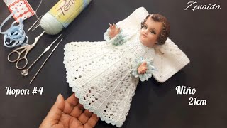 Ropon Niño Dios  4 tamaño de NIÑO 21cm zenaida crochet [upl. by Einafats389]