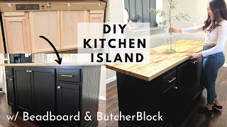 DIY Kitchen Island on a Budget  DIY Kitchen Island Makeover  Kitchen Makeover Part 1 [upl. by Braca833]