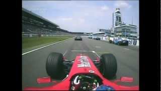 F1 2004 Hockenheim Rubens Barrichello onboard start  crash amp pit stop [upl. by Innavoj237]