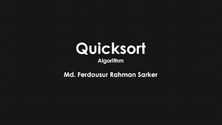 Quicksort  Algorithms Bangla Tutorial [upl. by Tunnell]