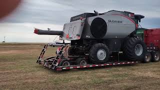 Johnson Farms and Wilson Harvesting Four of their new S98 Gleaner Combines and support equipment [upl. by Chalmer]