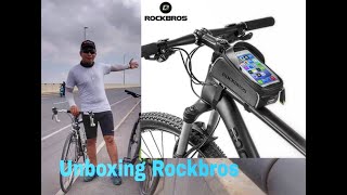 ROCKBROS MTB Bike Bag 6quot Touchscreen Bicycle Frame Saddle Bag Cycling Top Waterproof Tube Bag Phone [upl. by Hamford529]