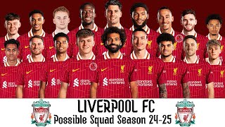 Liverpool FCs Possible Squad For Season 202425  Liverpool FC Squad Update 202425 [upl. by Johansen]