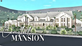 Bloxburg Coastal Farmhouse Mansion  No Transform Plus  LARGE PLOT House Build [upl. by Magdalena]