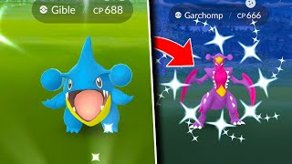 HOW TO GET MEGA GARCHOMP IN POKEMON GO Evolving Shiny Gible to Mega Garchomp [upl. by Buddy]