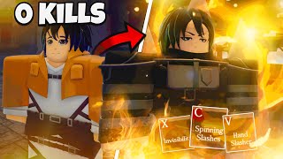 I BECAME MIKASA ACKERMAN And Killed The FEMALE TITAN In Roblox Untitled Attack On Titan… [upl. by Nonnel]