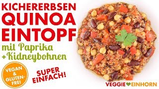 Veganer KichererbsenQuinoaEintopf 🔶 Einfaches Rezept 🔶 Schnelles gesundes Essen kochen VEGAN [upl. by Nilson]