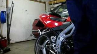 Triumph Speed Triple 955i no silencer [upl. by Haeluj975]