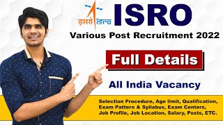 ISRO Various Posts Recruitment 2022  Assistant UDC Posts Group C Posts  Full Details [upl. by Mcquade833]