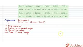 The correct sequence of plants in a hydrosere is  12  ECOSYSTEM  BIOLOGY  VMC MODULES ENGLI [upl. by Heidt41]