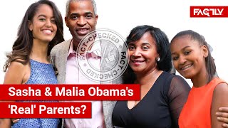 FACT CHECK Viral Image Shows Sasha amp Malia Obama with their Real Parents [upl. by Pergrim967]