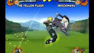 Naruto Ultimate Ninja 4  The 4th Hokage vs Orochimaru [upl. by Elmaleh]