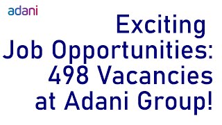 Massive Recruitment 498 Vacancies at Adani Group  Apply Now  Vizhinjam Sea Port  vizhinjamin [upl. by Rihaz]