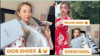 MY NEW DIOR SHOES 💰 🌼SHEIN HAUL🌷 MOVIE DATE 🎞️😍 [upl. by Enyawed423]