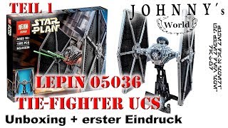 Lepin 05036 Tie Fighter UCS  Unboxing und erster Eindruck  Review auf Deutsch [upl. by Nunes]