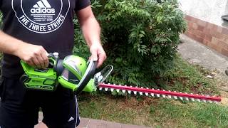 Greenworks cordless hedge trimmer 40 VOLT [upl. by Christmann]