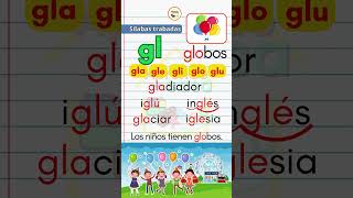 🟢Practiquemos las sílabas trabadas con quotGLquot education escuela aprendizaje letras educativo [upl. by Ordnas836]