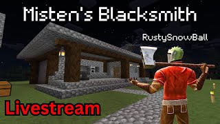 Building the Blacksmith in my town of Misten Minecraft ft RustySnowBall minecraft [upl. by Chilcote17]