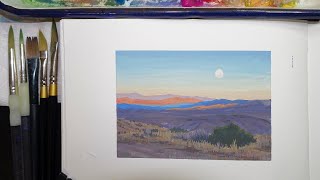 GOODBYE SUMMER 🍂 Desert Mountain Sunset  Speedpainting with Voiceover [upl. by Othello]