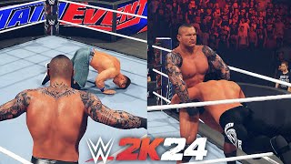 WWE 2K24 Gauntlet Turmoil Can Randy Ortan Survive  1 vs 4 ft John Cena AJ Style Jeff Hardy [upl. by Dove]