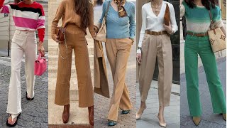 OUTFITS CON PANTALONES DE MODA OTOÑO INVIERNO 2023 2024 [upl. by Shoshanna]