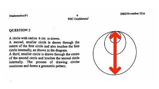 Geometric Sequence Grade 12 November 2024 Area  48π [upl. by Zailer]