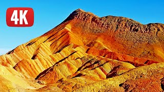 DANXIA Landform Gansu China The Rainbow Mountains of Zhangye in a bright day 4K [upl. by Chenee513]