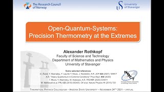 OpenQuantumSystems Thermometry at the extremes [upl. by Oberg]