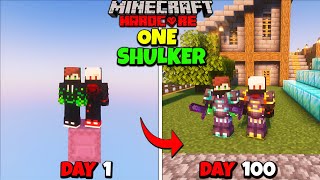 We Survived 100 Days On ONE SHULKER Only World In Minecraft Hardcore  Duo 100 Days [upl. by Nrehtac642]