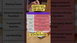 Corporate Facts For Using AngelList 721 Days For Job Applying Platforms shortvideos youtube job [upl. by Ahser139]