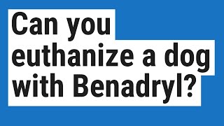 Can you euthanize a dog with Benadryl [upl. by Aneloj]