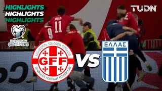 HIGHLIGHTS  Georgia 42 Grecia  UEFA Qualifiers 2024  TUDN [upl. by Atinoj]