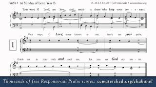 1st Sunday of Lent Year B • Free Responsorial Psalms • Organist Score [upl. by Atnek]