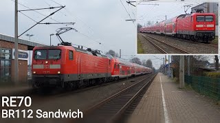 Bordesholm Ausfahrt RE70 mit DOPPELTER BR 112 Power Richtung Kiel Sandwich BR 112 179  BR 112 105 [upl. by Dowling50]