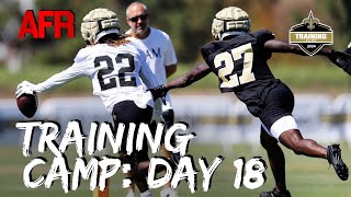 Saints Camp Report Rashid Shaheed Injured  Jake Haener Chase Young Continue To Impress [upl. by Nothgiel279]