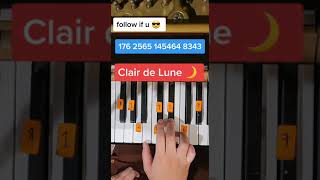 Clair de Lune Easy Piano Tutorial [upl. by Mitinger]