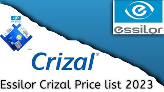 Crizal Lenses Price List 2023  Essilor Price List 👓 [upl. by Aikin382]