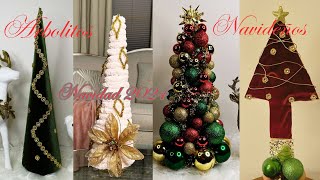 Como decorar Pinitos🎄 Navideños modernos fáciles y elegantes navidad2024 Christmas diy [upl. by Ztnahc]