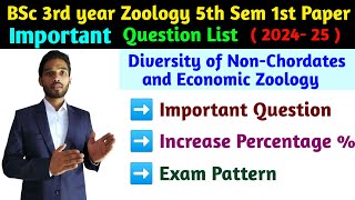 BSc 3rd year Zoology first Semester important Question list  NonChordates and Economic Zoology [upl. by Adrian428]