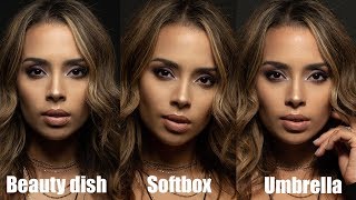 Beauty dish vs Softbox vs Umbrella  Light Modifiers Compared [upl. by Reniti950]