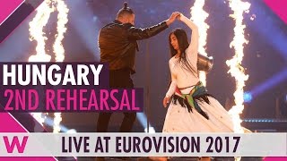 Second rehearsal Joci Pápai “Origo” Hungary Eurovision 2017  wiwibloggs [upl. by Ayotaj68]