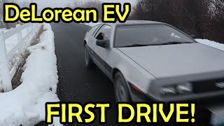 DeLorean EV Conversion  First Drive [upl. by Hazeghi512]