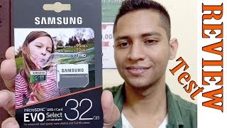 Samsung EVO Select Micro SDHC Memory Card 32 GB Review Test in Camera Mobile PC [upl. by Compte]