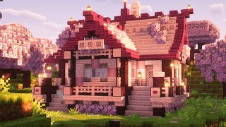 Minecraft  Como hacer una Casa de Cerezo Versión 120 [upl. by Surad]