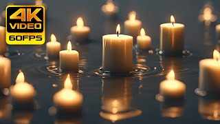 Burning Candles  Virtual Relaxing Tealights 🕯 4K Background Animation Screensaver  Video Only [upl. by Annalee874]