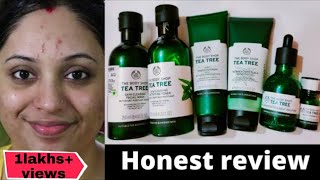 I tried Body shop Teatree Range Skincare Routine For 1 month  Acne proneoily skin  Review [upl. by Haret994]