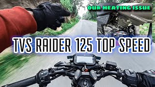 TVS RAIDER 125 TOP SPEED TEST  RAIDER 125 ANY HEATING ISSUE  raider 125 ka top speed [upl. by Merwyn807]