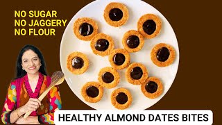 Healthy Sweets  Almond Dates Mithai  No Sugar No Jaggery No Flour  Protein Rich  Diwali Special [upl. by Laney]